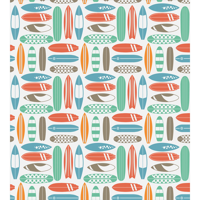 Coastal Duvet Cover, Twin Duvet Cover + 1 Additional Pieces, Summer Travel Retro