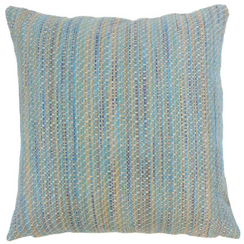 Striped Reversible Throw Pillow, Lagoon, 18" H x 18" W