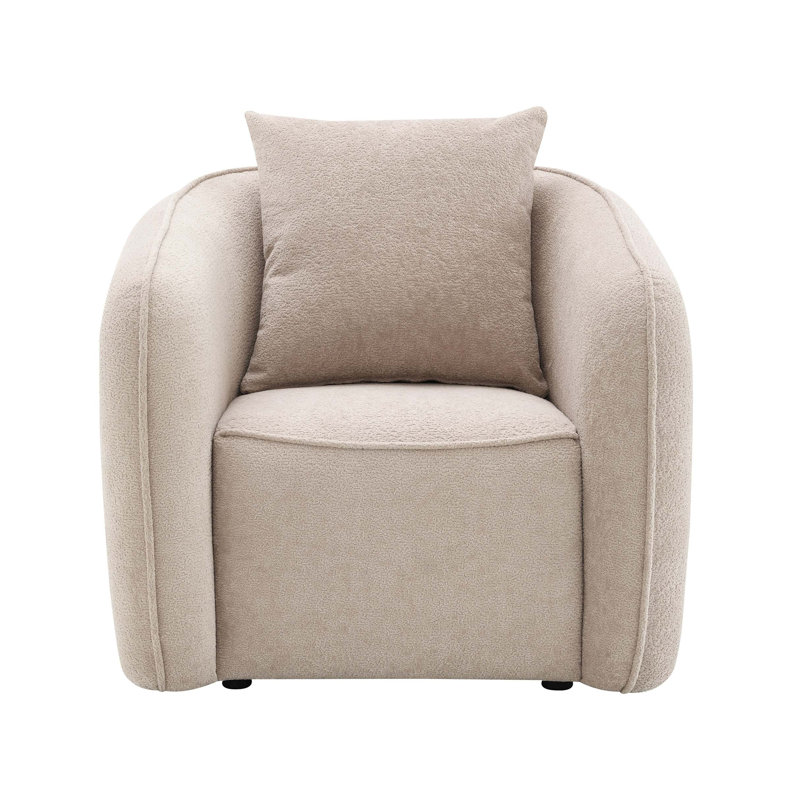 Chaise en chenille Keith avec 1 coussin décoratif