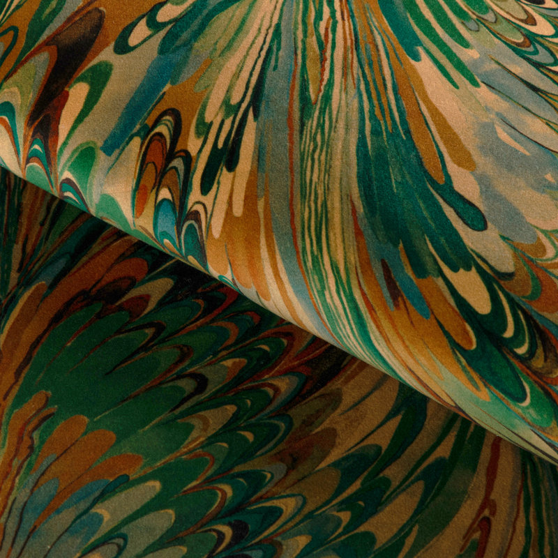 Taplow Velvet, Teal/Bronze