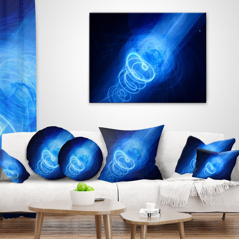 Nouvelle arme plasma dans l'espace - Coussin imprimé abstrait, 18 po x 18 po, Coussin décoratif