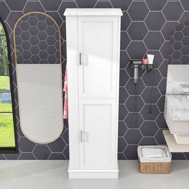 Modern Bathroom Storage Cabinet with Ample Storage, Water-Proof Surface, White