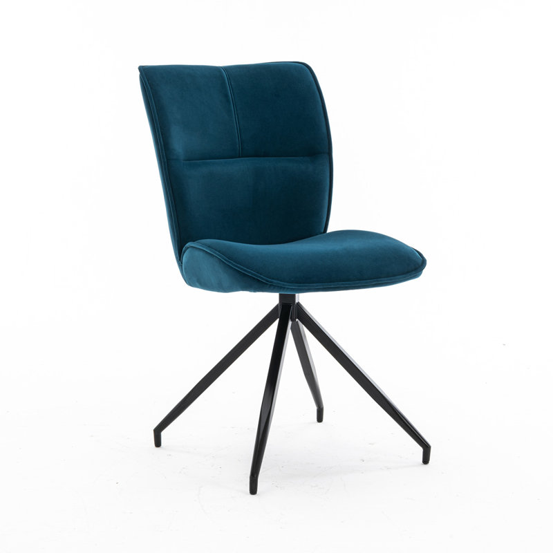 Fairgrove 49cm H Velvet Upholstered Side Chair, Blue, 2