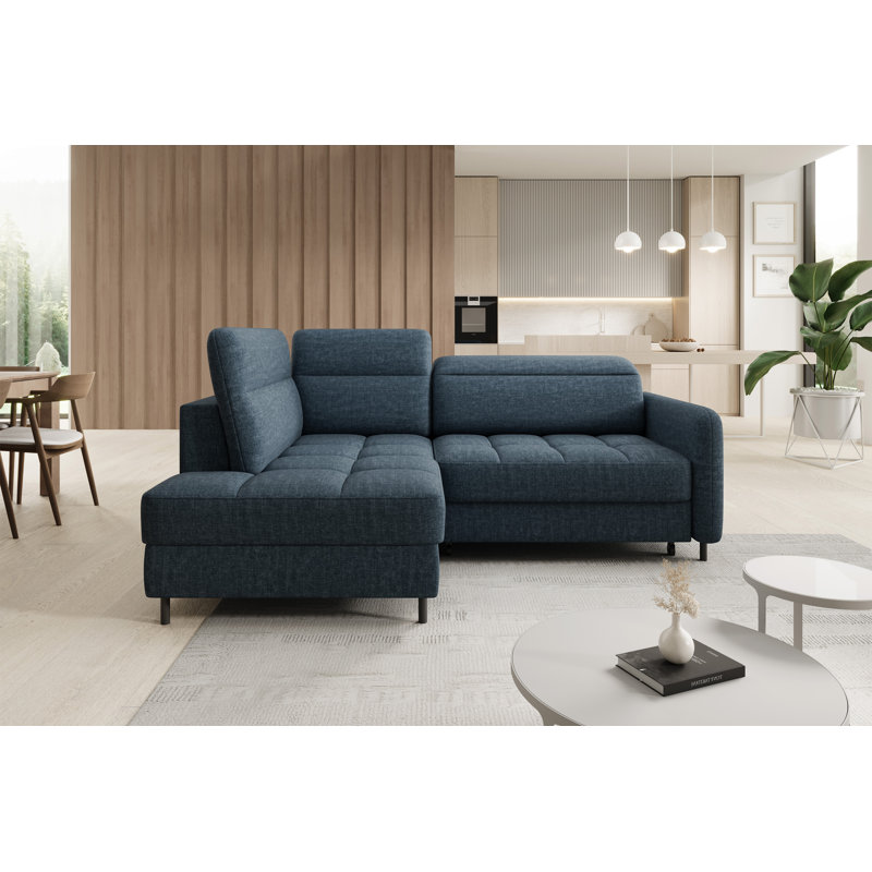 Bopha 3 Seater Sofa Bed, Dark Blue,  Left Hand Facing