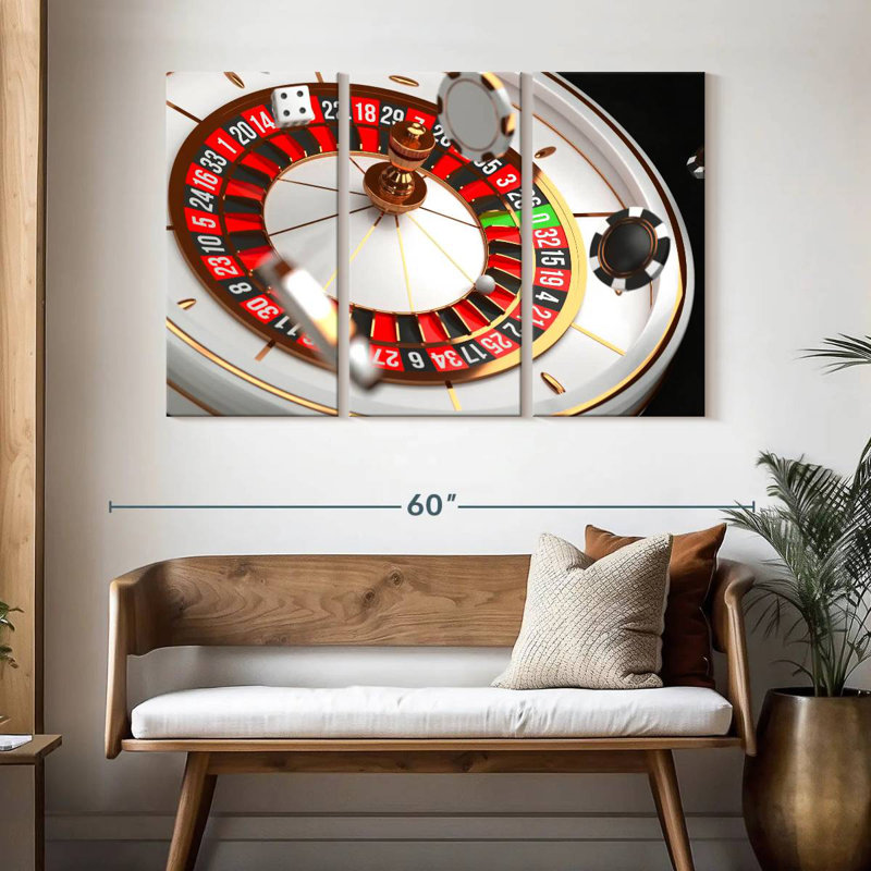 Casino roulette, H 32 po x l 50 po