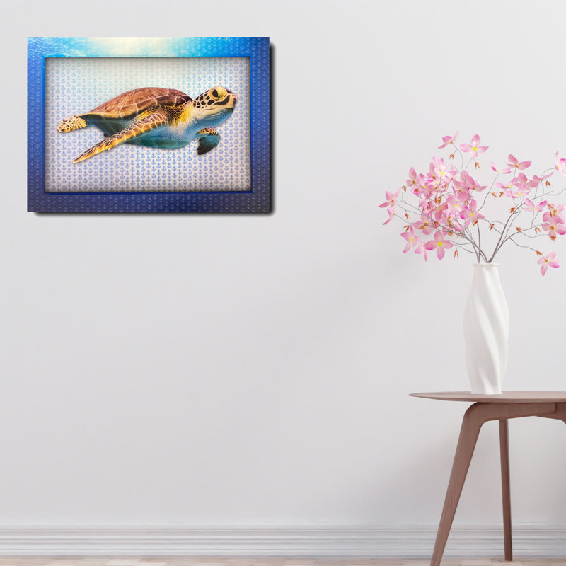 Décoration murale tortue, H 16 po x l 16 po x P 0,2 po