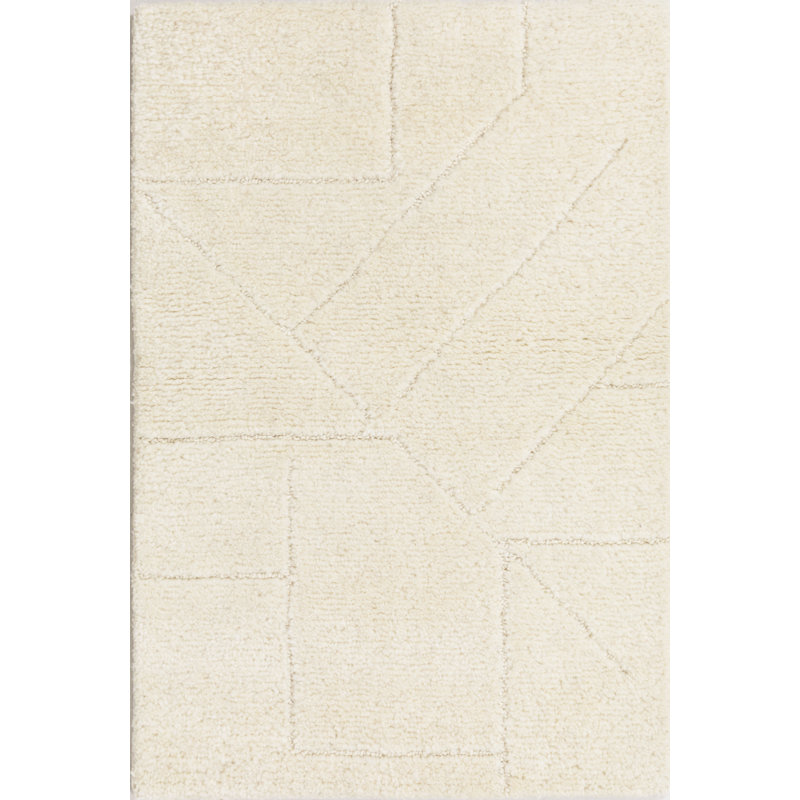 Ivory Hand Tufted Wool Rectangular Area Rug 8' x 10'
