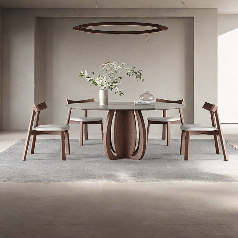 Ensemble de table de salle à manger en pierre frittée, H 29,53 po x L 53,15 po x l 53,15 po