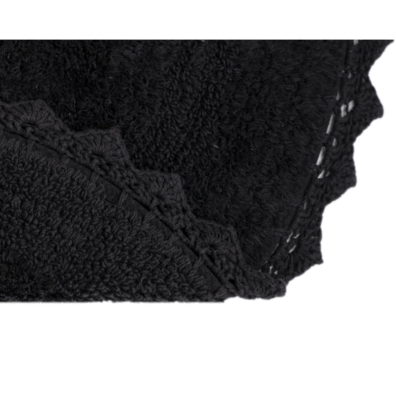 100% Cotton Bath Rug, Black