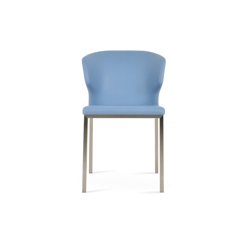 Chaise d'appoint rembourrée Amed, Bleu, Acier inoxydable