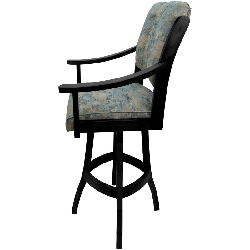 Tabouret de comptoir pivotant Valine, Noir, Tabouret de bar (assise de 30 po de hauteur)