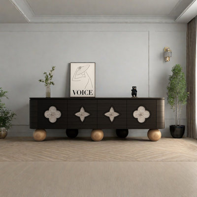 Meuble télé à porte d'armoire de style rétro