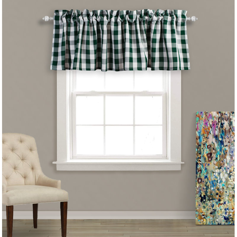Cantonnière sur mesure 56 po Rashara, Vert/blanc, L 56 po x L 16 po