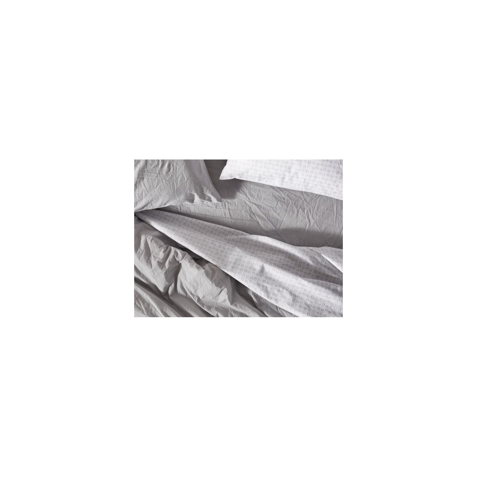 Organic Crinkled Percale 100% Cotton Percale Sheet Set, Pewter, Queen Sheet Set with 2 Pillowcases