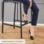 Ensemble de 4 tabourets de bar en cuir de polyuréthane de 25,2 po avec dossier et repose-pieds, pieds en métal