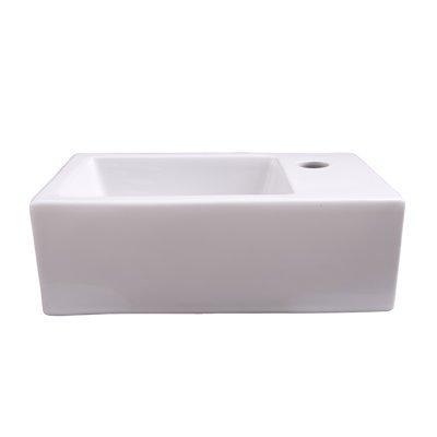 Lavabo de salle de bain mural en porcelaine vitreuse avec trop-plein 15 po Avilla