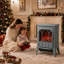 HOMCOM 39 cm W Grey Electric Stove