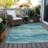 Machine Washable Indoor/Outdoor Christain ACN1251 Turquoise Rug-109531659