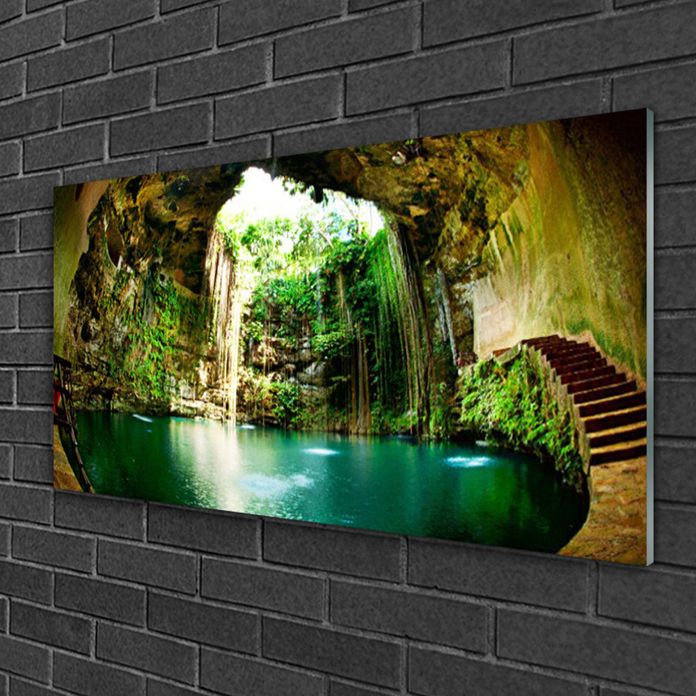 Glasbild Landscape Waterfall