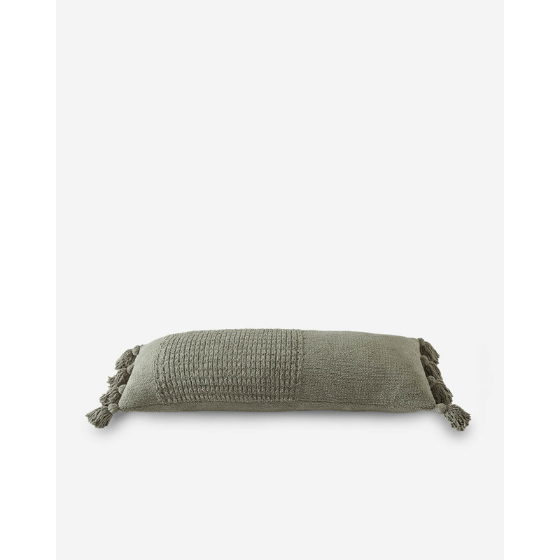 Braided Pom Lumbar Pillow Cover & Insert, Boulder