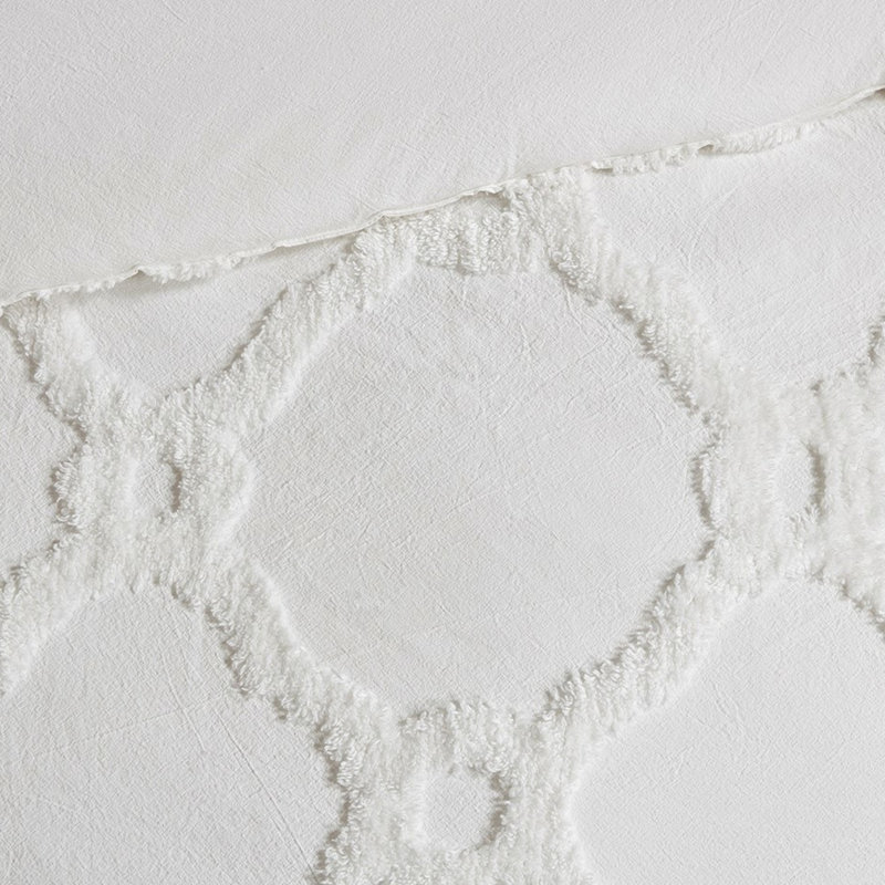 Housse de couette géométrique en chenille de luxe 100% coton, double / grand, décoloration avec fermeture à boutons, pour animaux