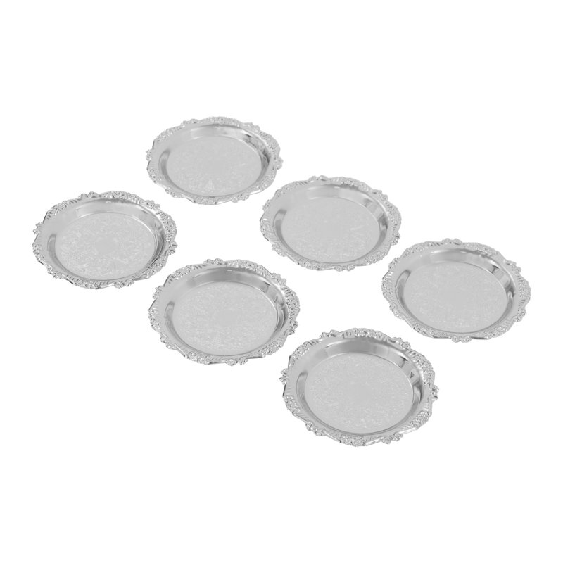 6 plateaux de service ronds, Argent argent
