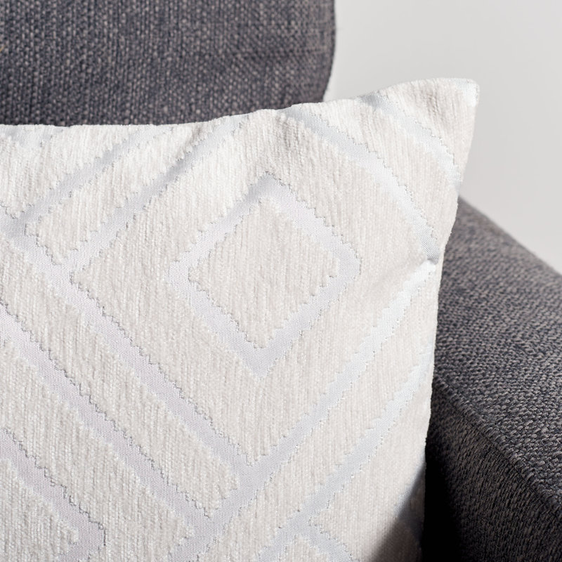 Ivory Geometric Rectangular Decorative Throw Pillow