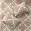 Courtepointe pour lit double / grand lit 6 pièces, imprimé de feuille réversible, motif de losanges, tissu en microfibre, revers de couleur unie, coussins décoratifs avec-121162185-121162186