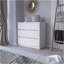 Commode Maldus, trois tiroirs, finition blanche