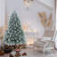 Arbre de Noël 4 pi avec aiguilles de pin et feuilles d'eucalyptus, 404 pointes, branches articulées, support en métal - arbre artificiel enneigé pour la maison de vacances, le bureau ou l'hiver