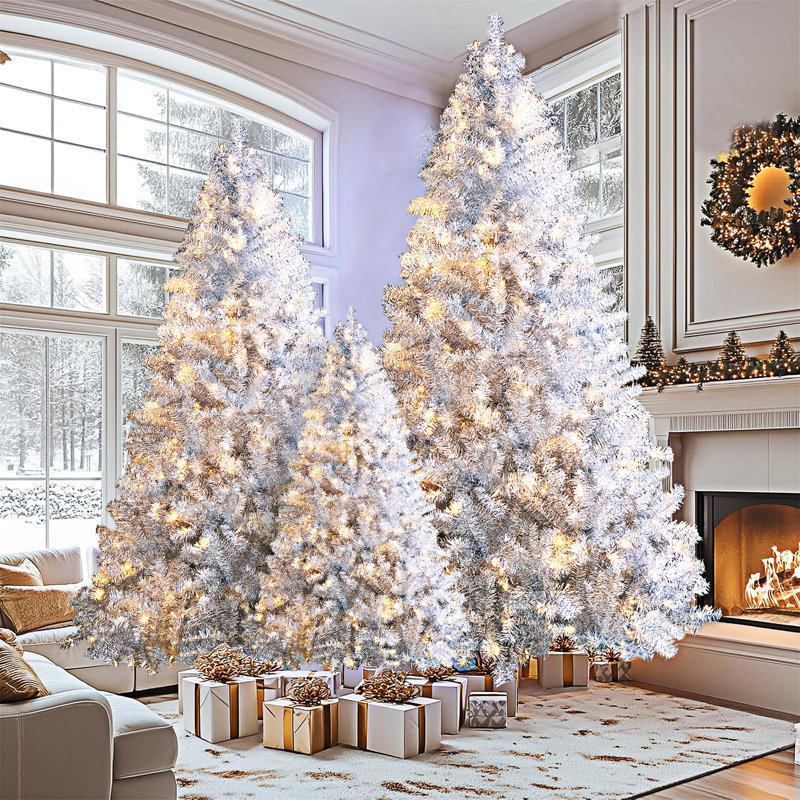 Ensemble d'arbre de Noël articulé artificiel pré-éclairé
