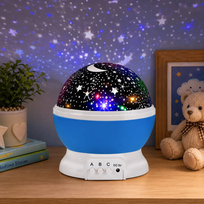Kids' Nebula Star Projector Night Light with 360 Degree Rotation, 12 Light Colors and 4 LED Bulbs; Includes USB Cable; Romantic Gift for Men, Women and Children