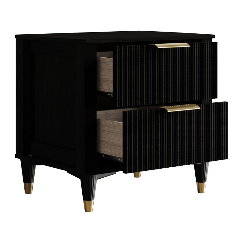 Table de chevet en noir, Noir