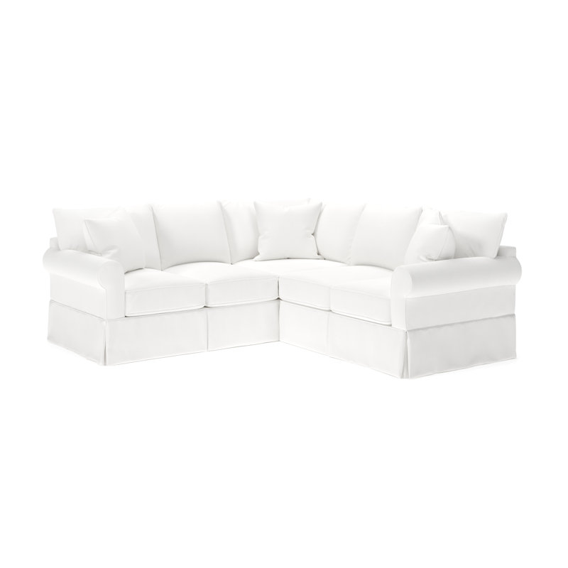 Amari Slipcovered L-Sectional, Left Hand Facing, Bayou Off White Canvas