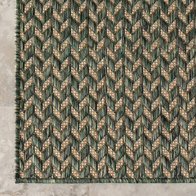 Tapis d'intérieur / extérieur Malaya, Rectangulaire 8 pi x 10 pi, Vert