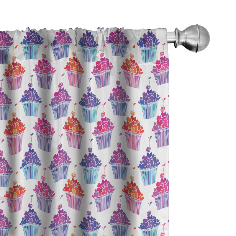Cupcake Semi-Sheer Rod Pocket Curtain Panels, 28" x 84"