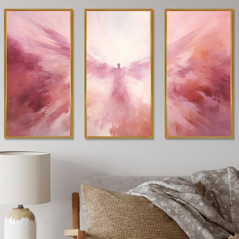 Ascension, aura de Christianisme, art sur toile, Cadre flottant doré, H 28 po x l 36 po x P 1 po