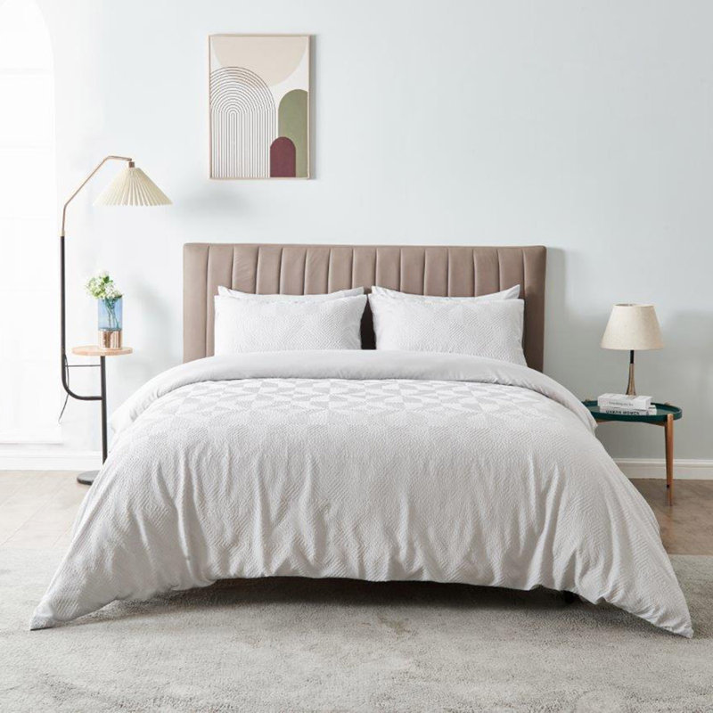  Bedding, Super King Duvet Cover + 2 Standard Pillowcases, Grey