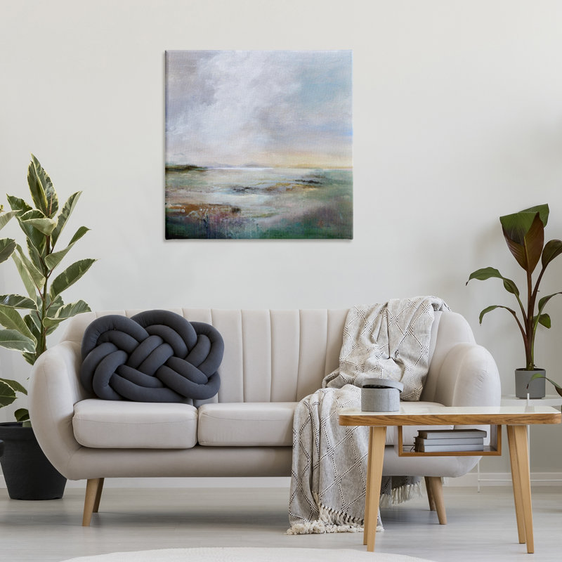 Art abstrait sur toile à surface de mer abstraite par Karen Hale, H 30 po x l 30 po