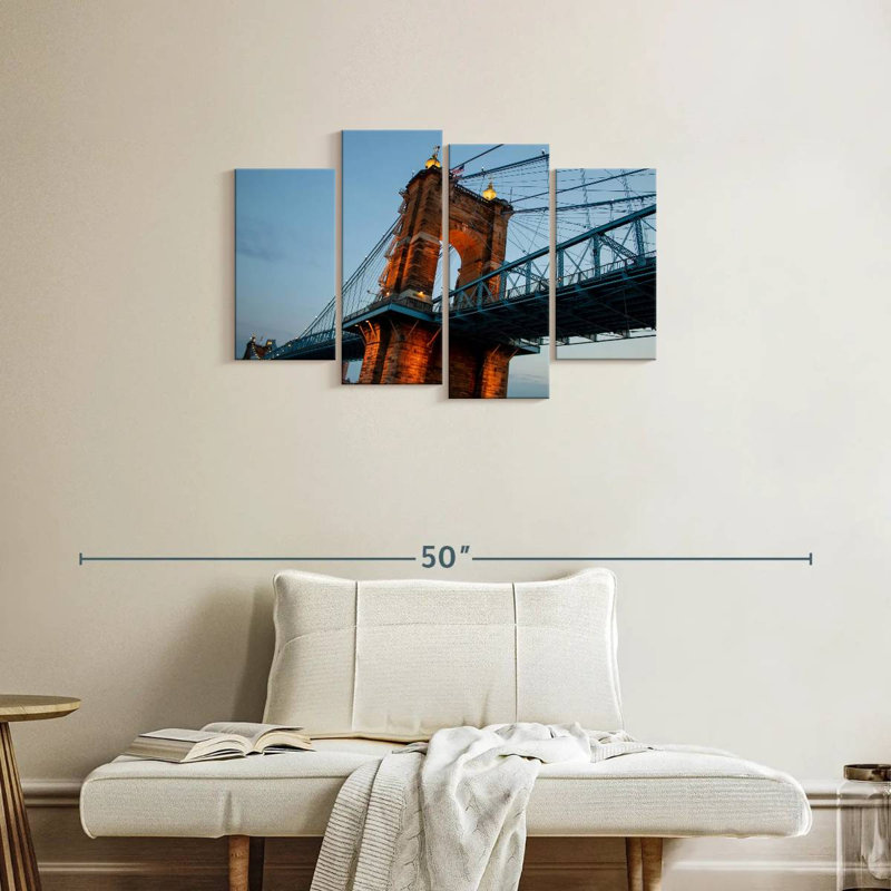 Lilie Illuminated Roebling Bridge, 22" H x 36" W