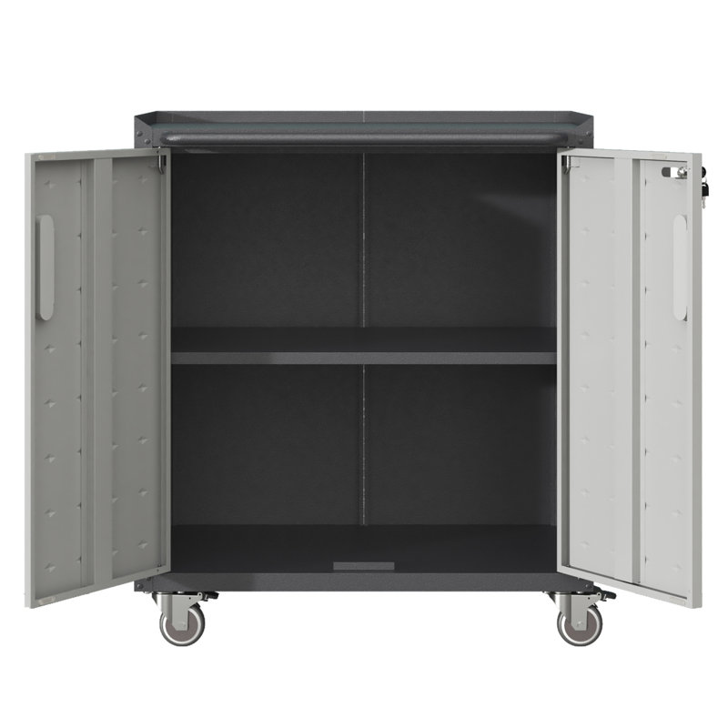 Heavy-Duty Metal Garage Storage Cabinet With Wheels - Sturdy And Durable Tool Storage Cabinet  Garage, Office, And Home Organizer Solutions