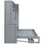 Lit escamotable gris pleine grandeur, conception d'espace, garde-robe intégrée, matelas de 8 à 10 po