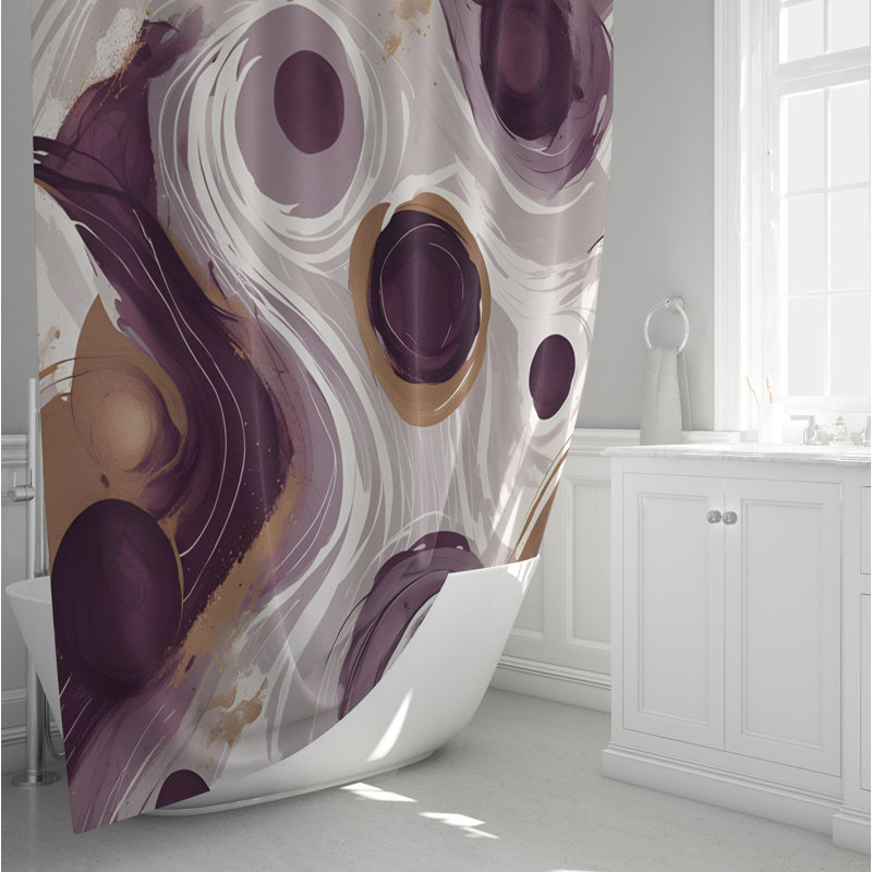 Rideau de douche abstrait Gwenore, H 83 po x l 70 po