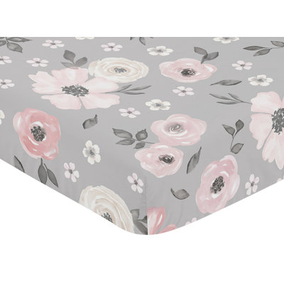 Watercolor Floral Fitted Crib Sheet