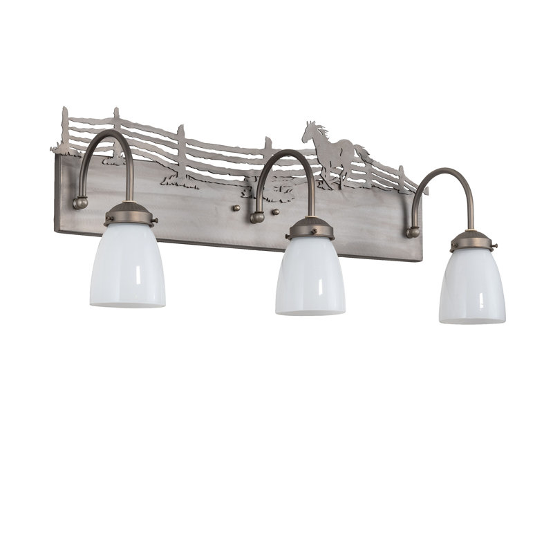 Éclairage pour meuble-lavabo 3 lumières 27 po, H 12 po x l 27 po x P 8 po, Acier industriel