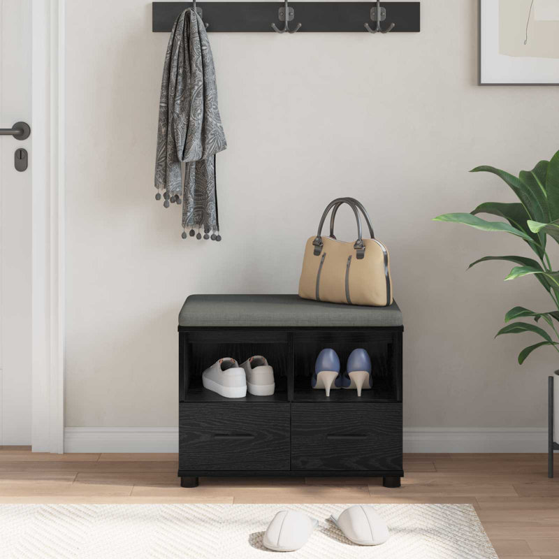Storage Bench, 46cm H x 60cm W x 38cm D, Black Oak