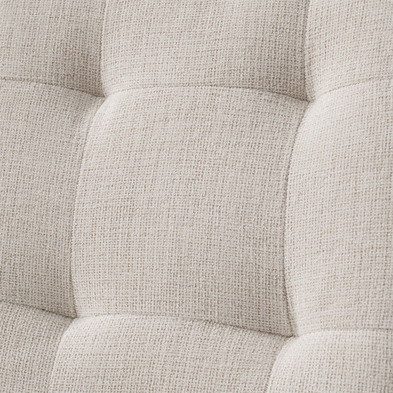 Fauteuil rembourré en bois de tweed rembourré, Beige