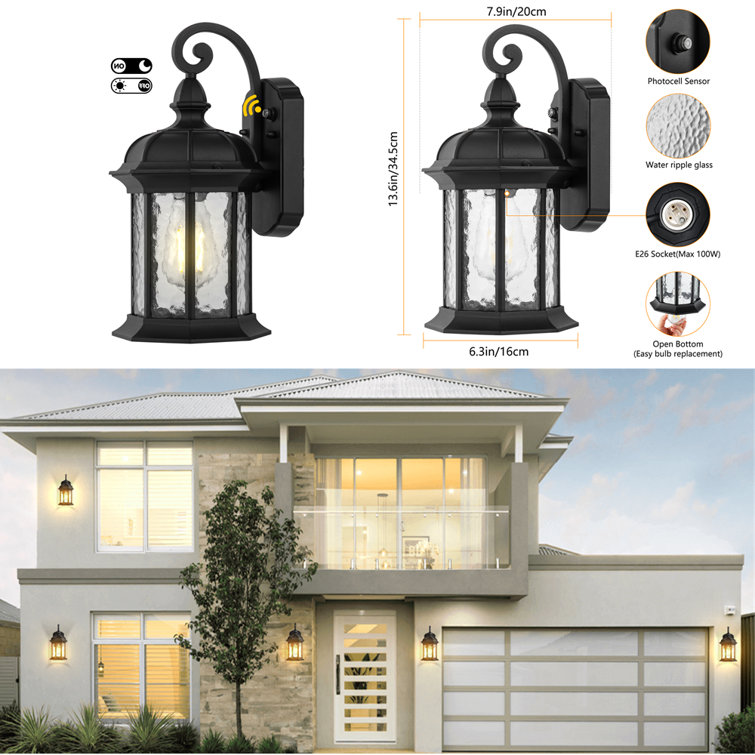 Flame Lantern - Water Glass - Photocell & Motion Sensor - WH