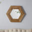 Miroir hexagonal 18,5 "x 18,5" avec cadre en bois naturel, décoration murale