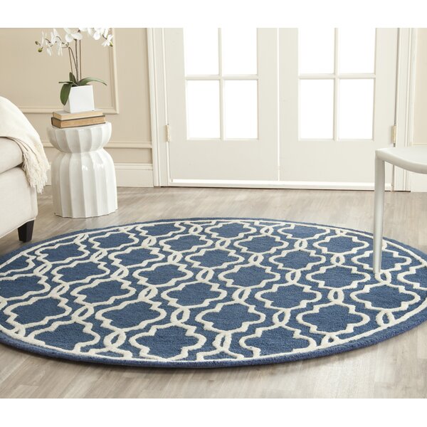 Charlton Home® Brunswick Wool Navy/Ivory Rug & Reviews | Wayfair